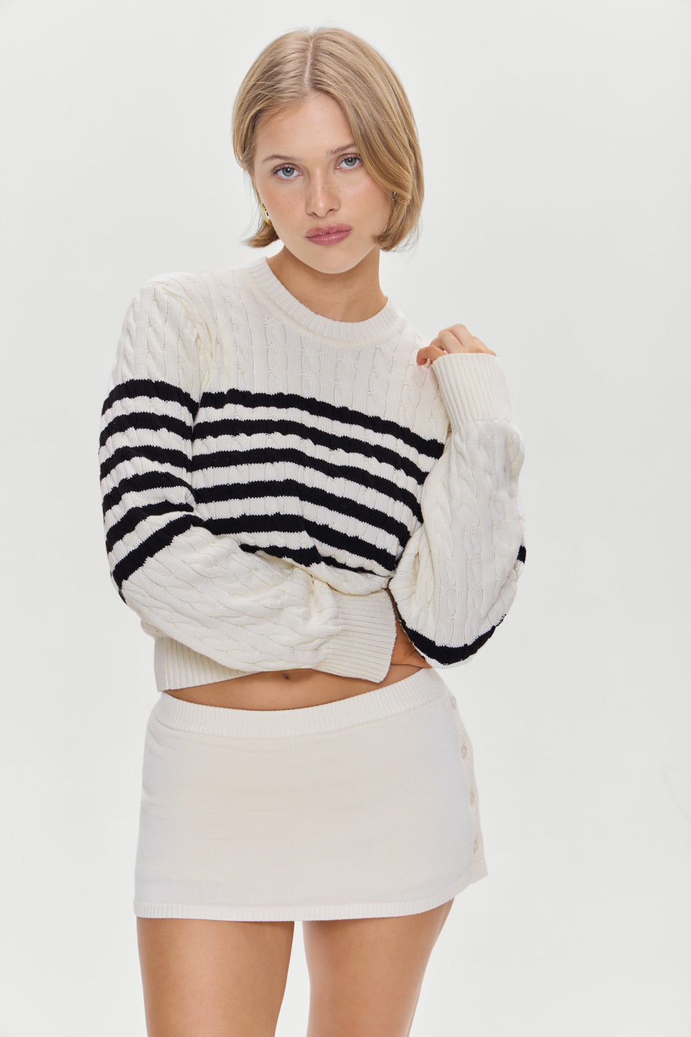 Ash Knit Mini Skort Ivory