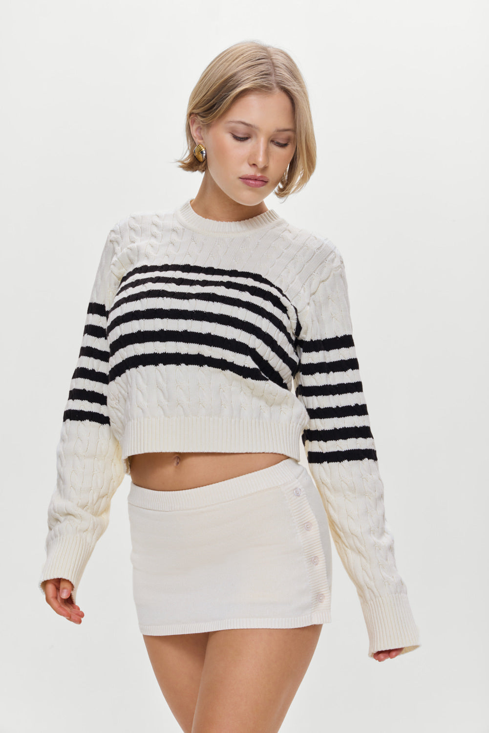 Ash Knit Mini Skort Ivory