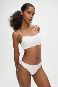 Bay View Waffle Top Bralette White