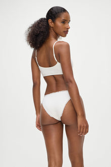 Beck High Wasted Waffle Bikini Bottom White