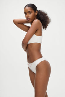 Beck High Wasted Waffle Bikini Bottom White
