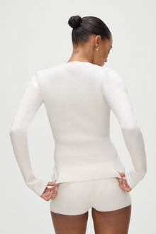 Bradley Knit Booty Shorts White