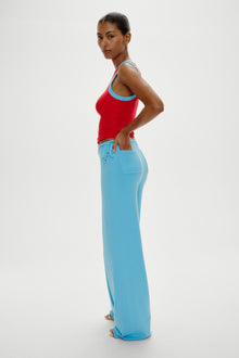 Breeze Low Rise Knit Pants - Blue Vanilla