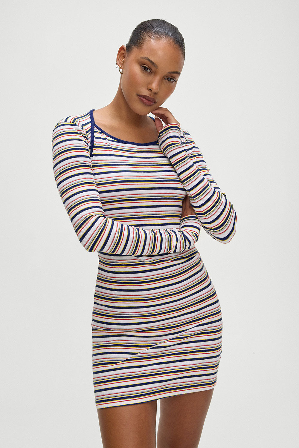Chelsea Long Sleeve Mini Dress in Love Stripe