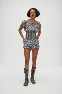 Cider Blouse in Black Gingham