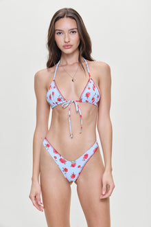 Coastal Micro Triangle Bikini Top Rosewater Print