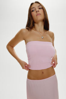Destiny Knit Tube Top - Strawberries & Cream