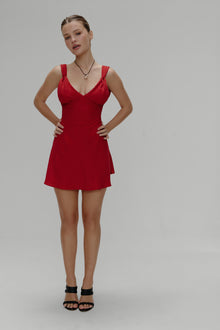 Emilia Polka Dot Mini Dress Spice Dot