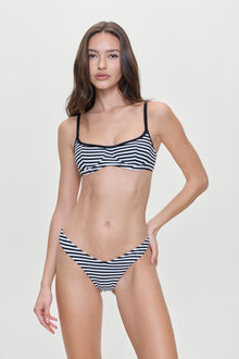 Enzo Striped Cheeky Bikini Bottom Silhouette Stripe