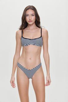 Enzo Striped Cheeky Bikini Bottom Silhouette Stripe