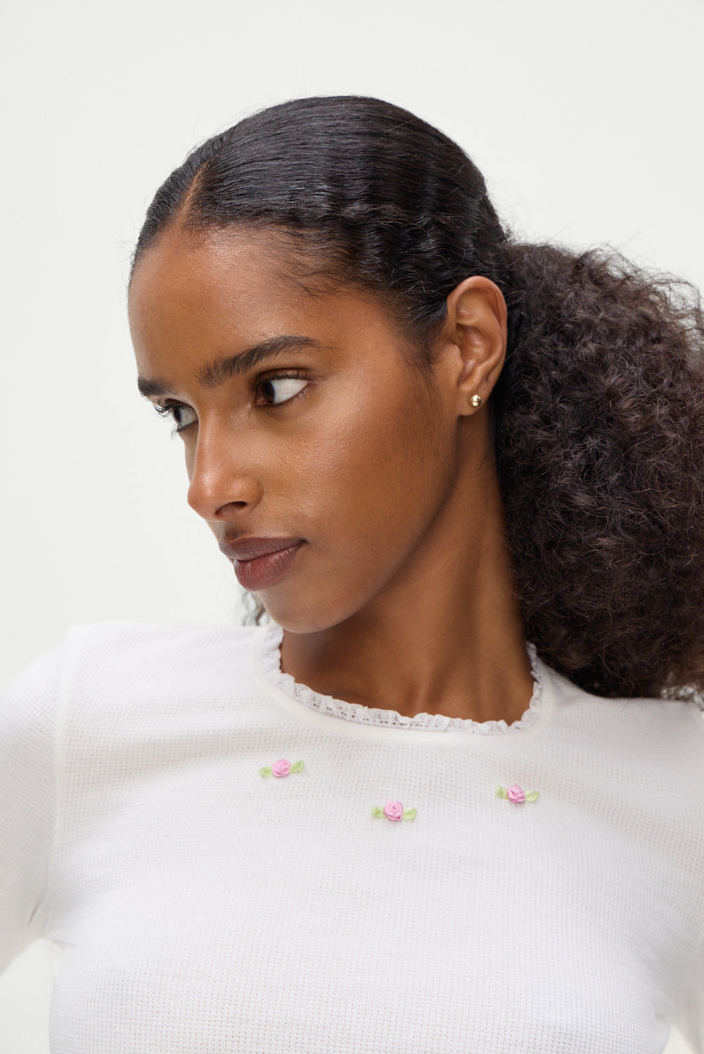 Eve Waffle Long Sleeve in White