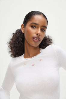 Eve Waffle Long Sleeve in White