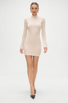 Isla Long Sleeve Mini Dress in Cream