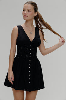 Marley Cotton Eyelet Mini Dress Eclipse