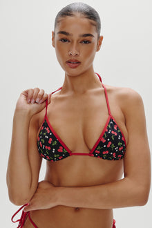 Nick Triangle Halter Bikini Top - Cherry Hearts