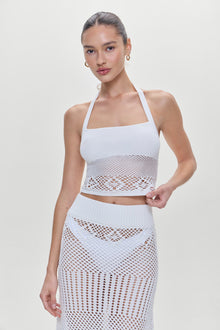 Orchard Crochet Halter Top White