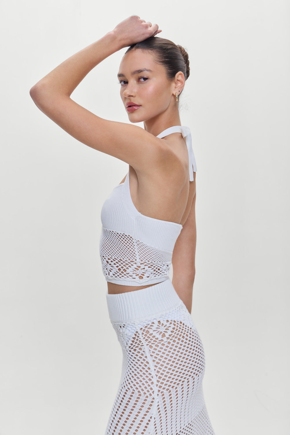 Orchard Crochet Halter Top White