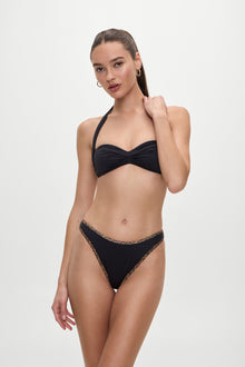 BELLA HADID Presley High Waisted Bikini Bottom Lucky Leapord