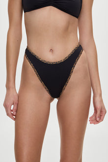 BELLA HADID Presley High Waisted Bikini Bottom Lucky Leapord