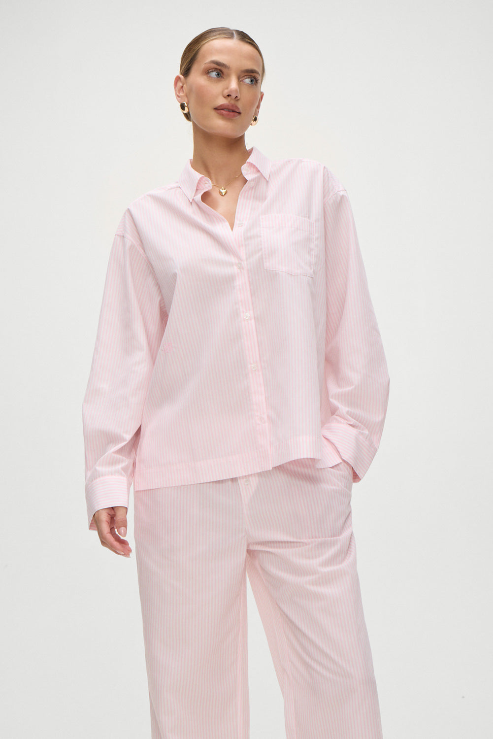 Ralph Long Sleeve Sleep Shirt | Pink Stripe