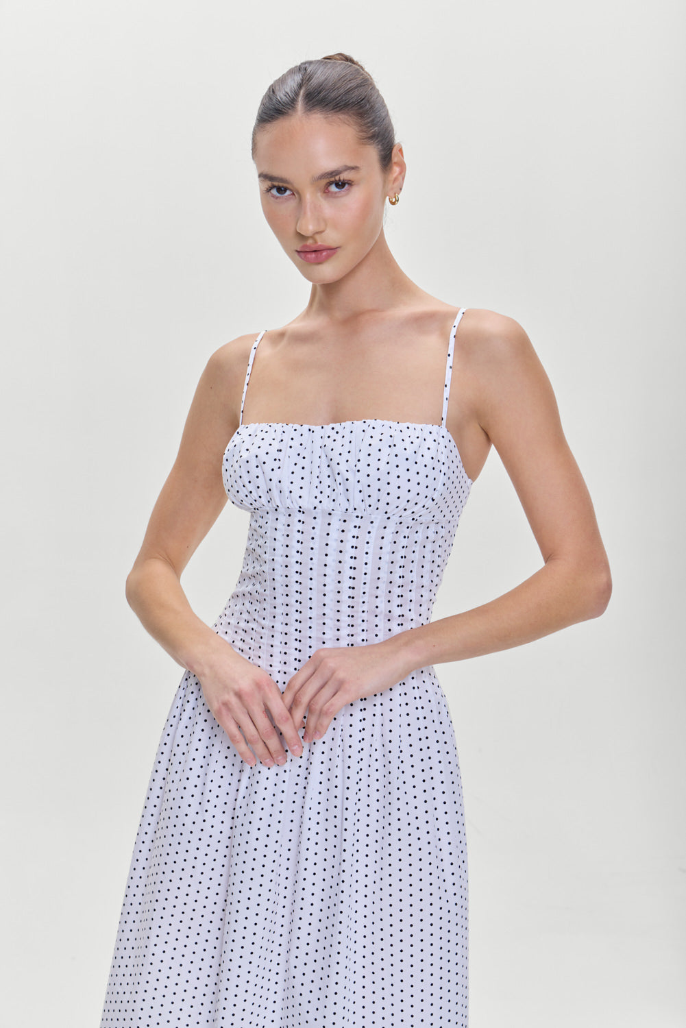 Reign Polka Dot Maxi Dress White Polka Dot