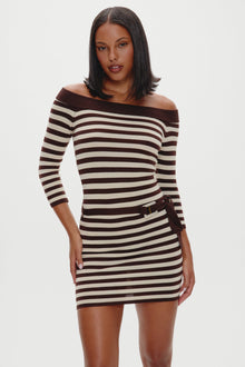 x BELLA HADID Saloon Knit Mini Dress - Cowboy Stripe