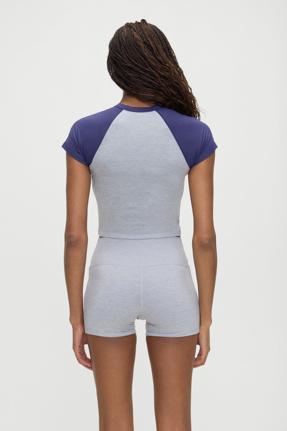 Track Star Cropped Tee Misty Morning