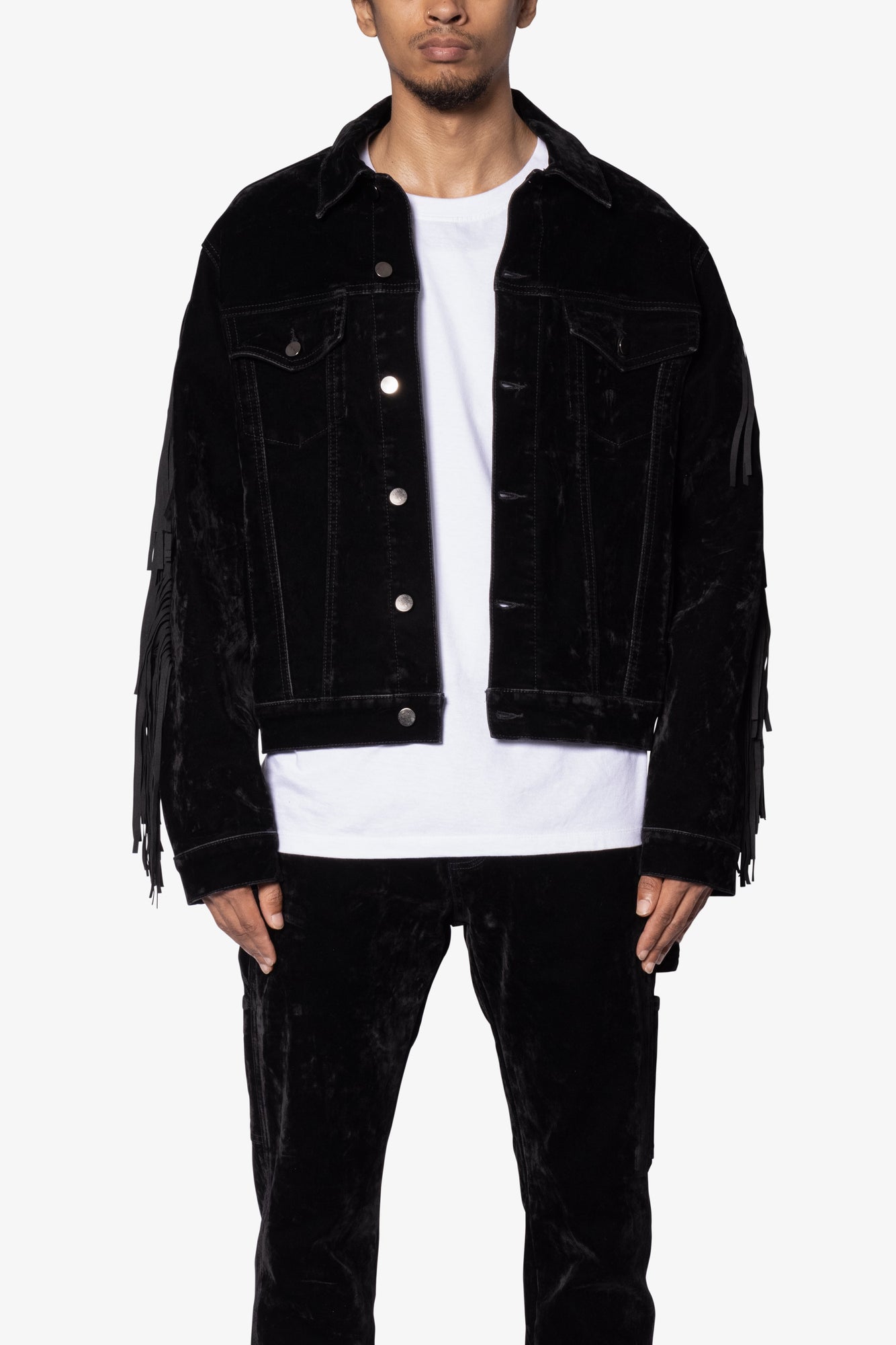 Fringe Trucker Jacket | Black