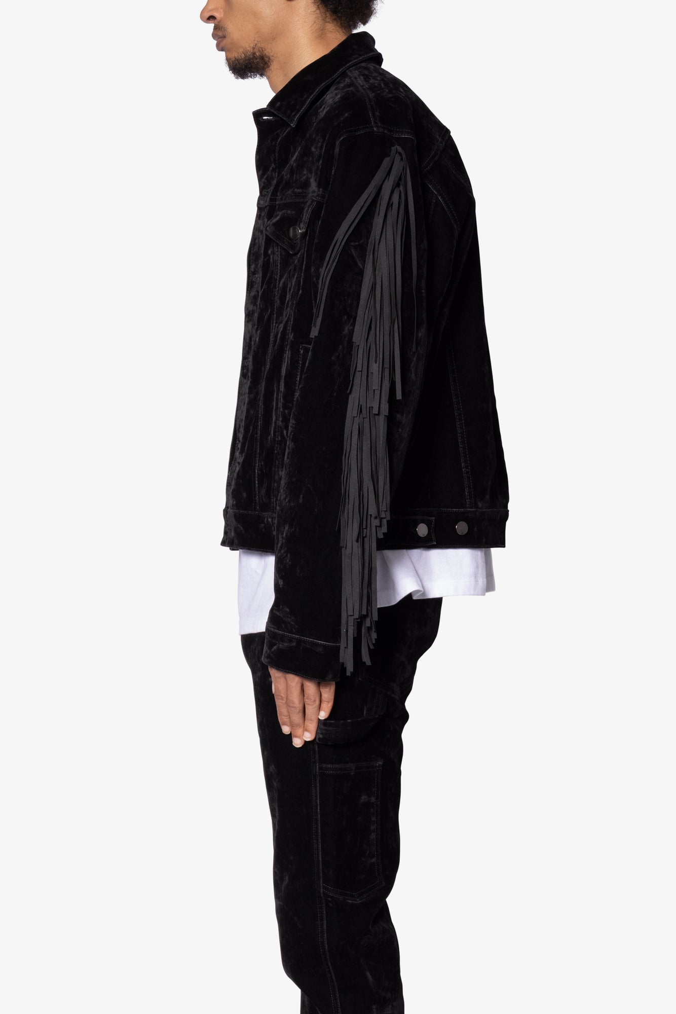 Fringe Trucker Jacket | Black