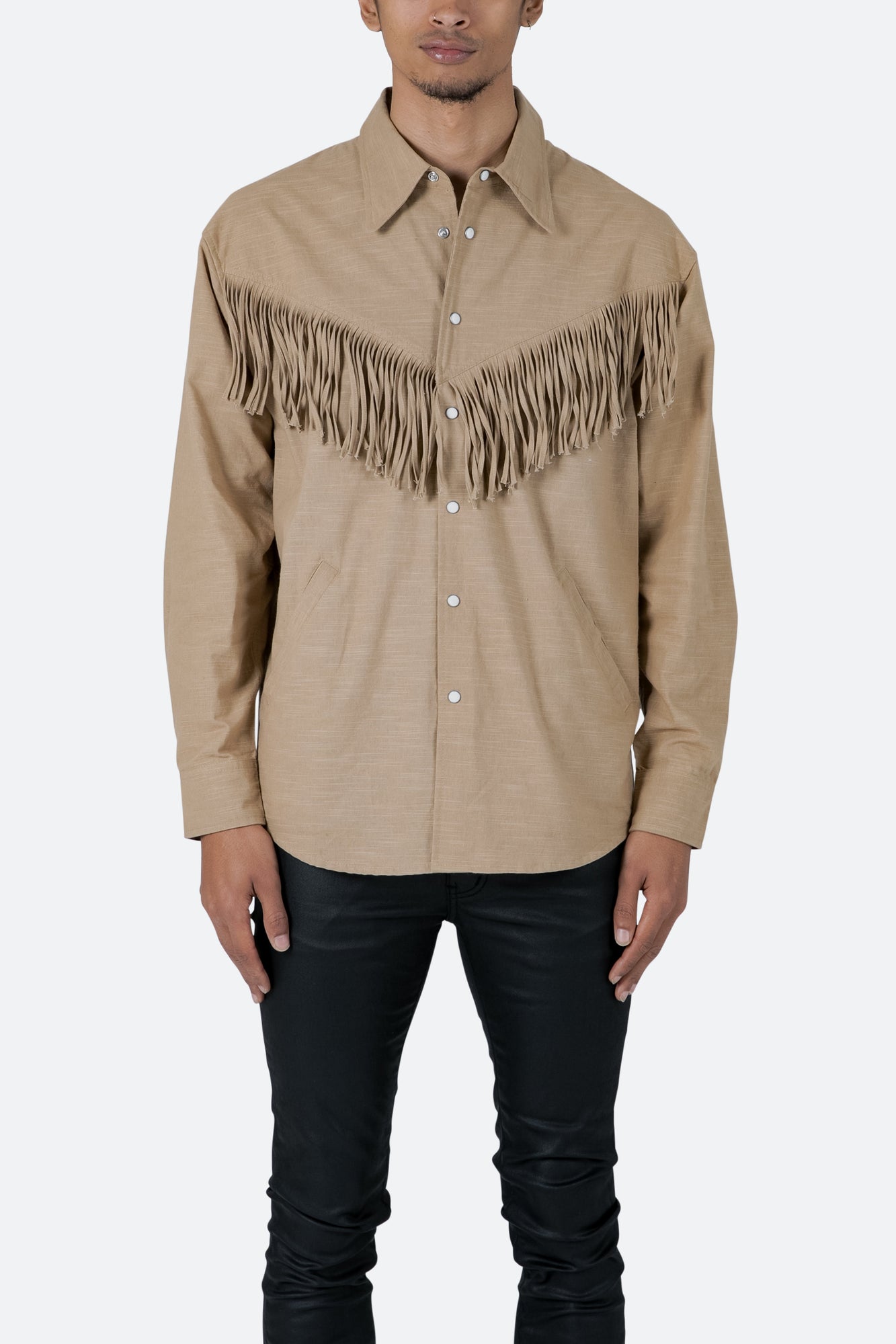 Fringe Western Shirt | Tan