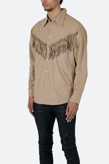 Fringe Western Shirt | Tan