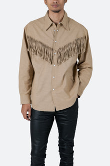 Fringe Western Shirt | Tan