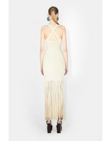 Fringe Diana Dress | Creme