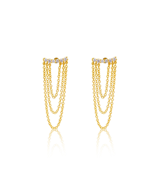 Fringe Ear Climber Studs | 14kt Gold