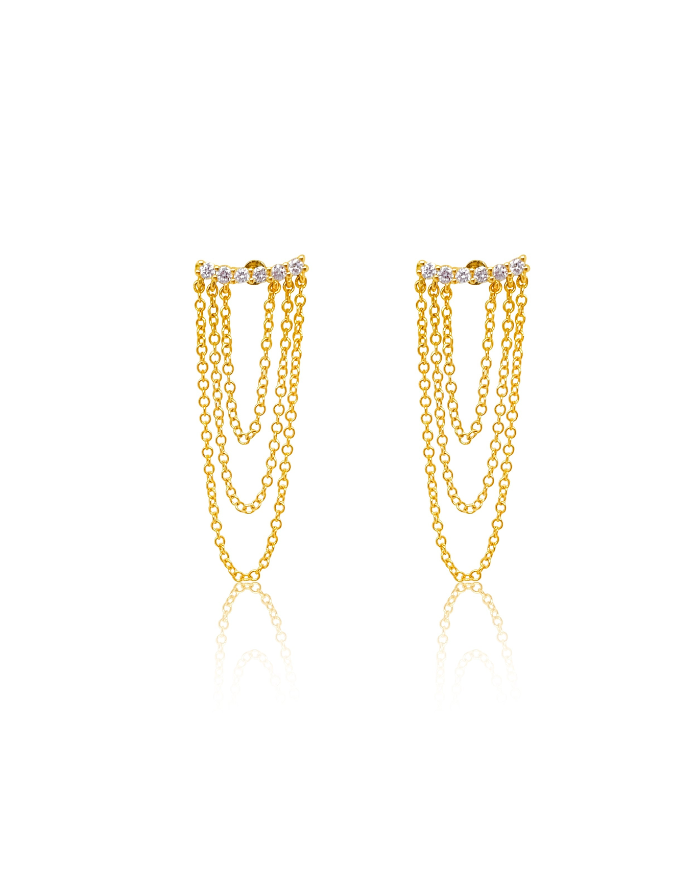 Fringe Ear Climber Studs | 14kt Gold