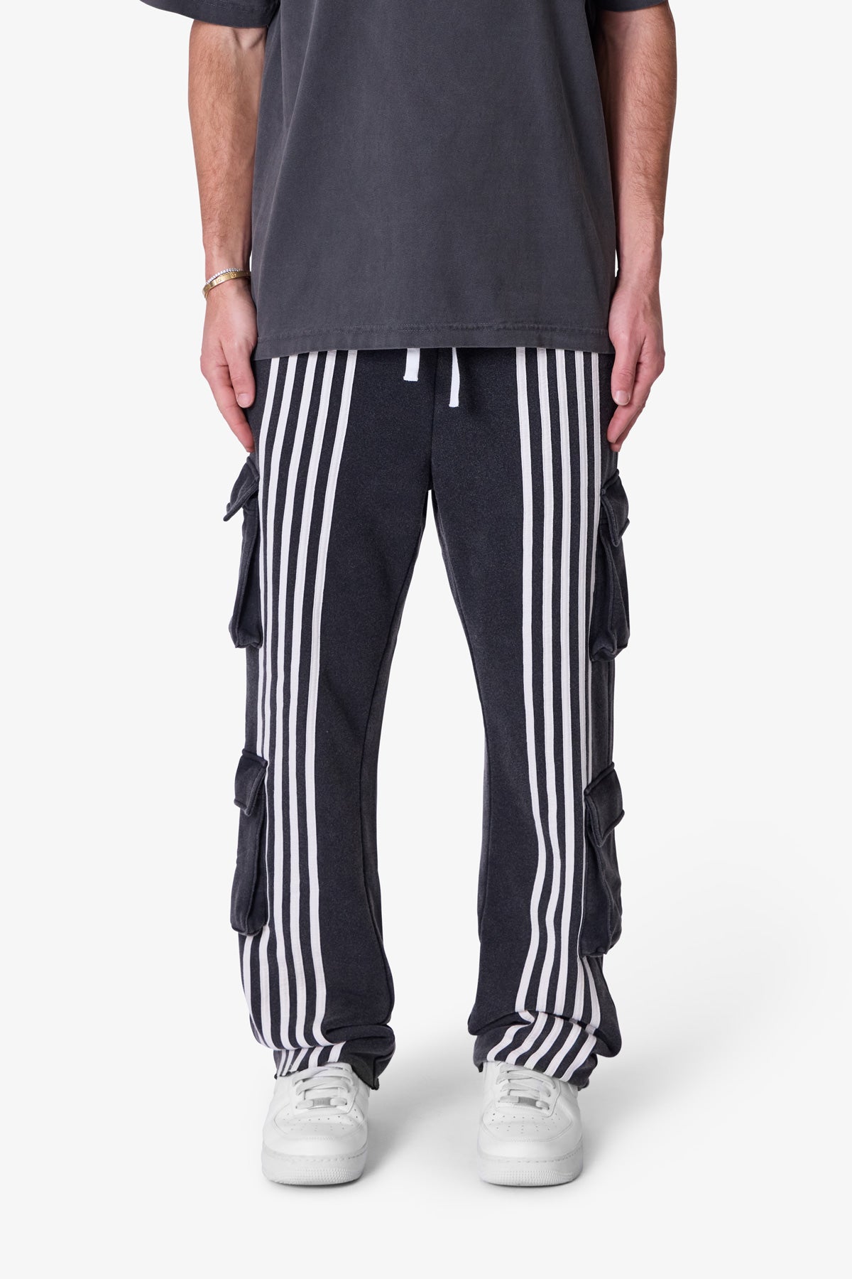 Front Stripe Sweatpants | Washed Black