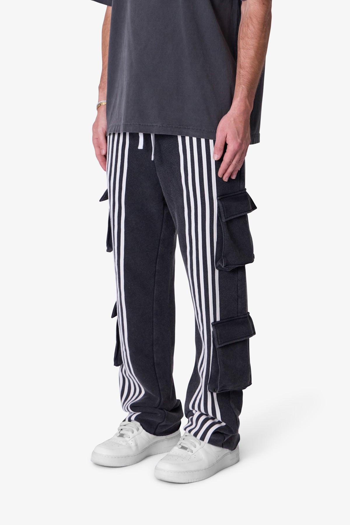 Front Stripe Sweatpants | Washed Black