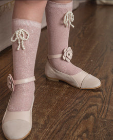 Perla Shimmer Socks | Pink
