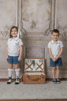 Baby Boys | and Pima Cotton Polo Top and Shorts Set | White & Navy