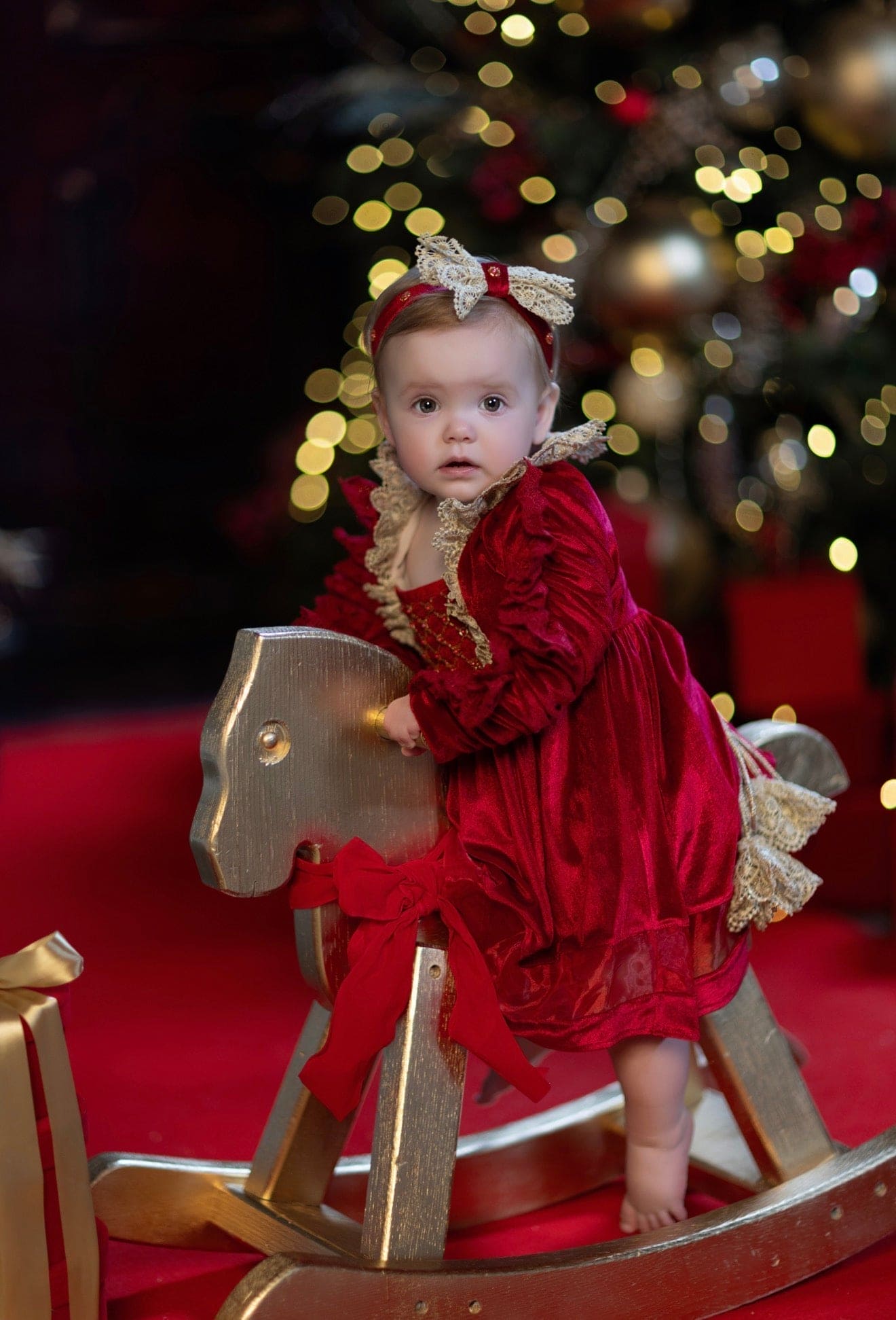 Girl | Victoria Velvet Dress | Red