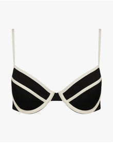 Full Coverage Underwire Bikini Top | Black x Off White