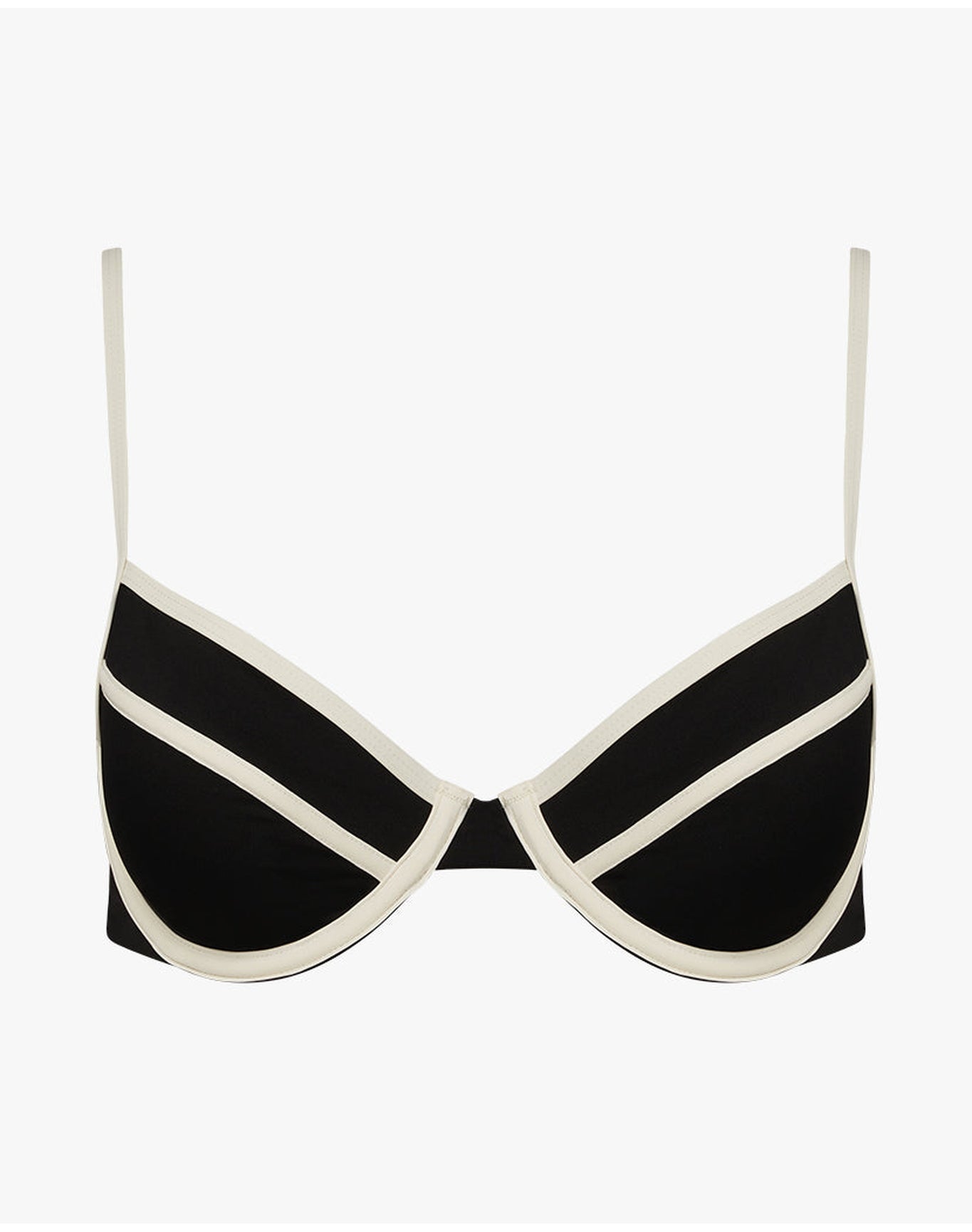 Full Coverage Underwire Bikini Top | Black x Off White