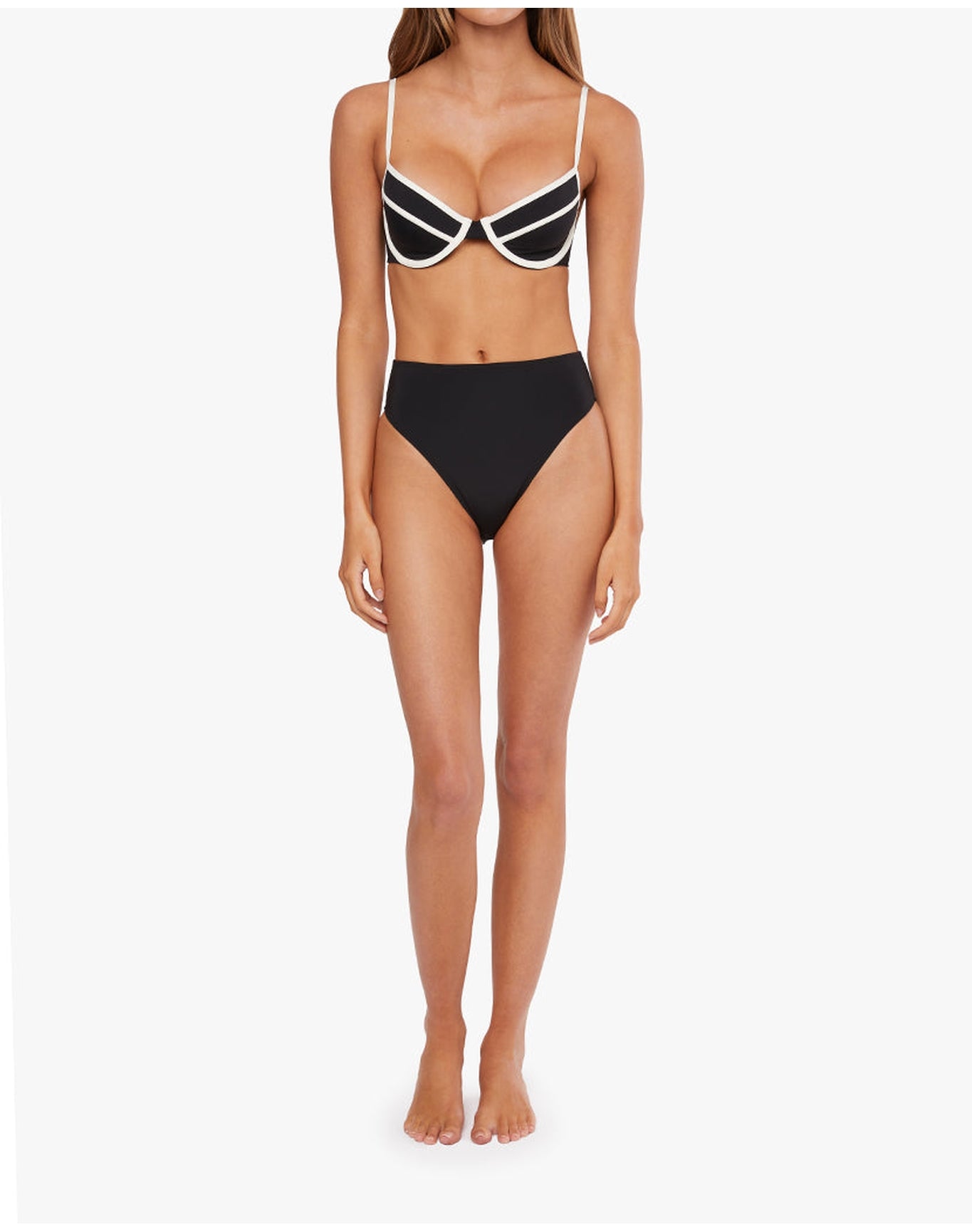 Full Coverage Underwire Bikini Top | Black x Off White
