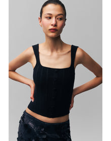 Full Length Knit Corset | Black