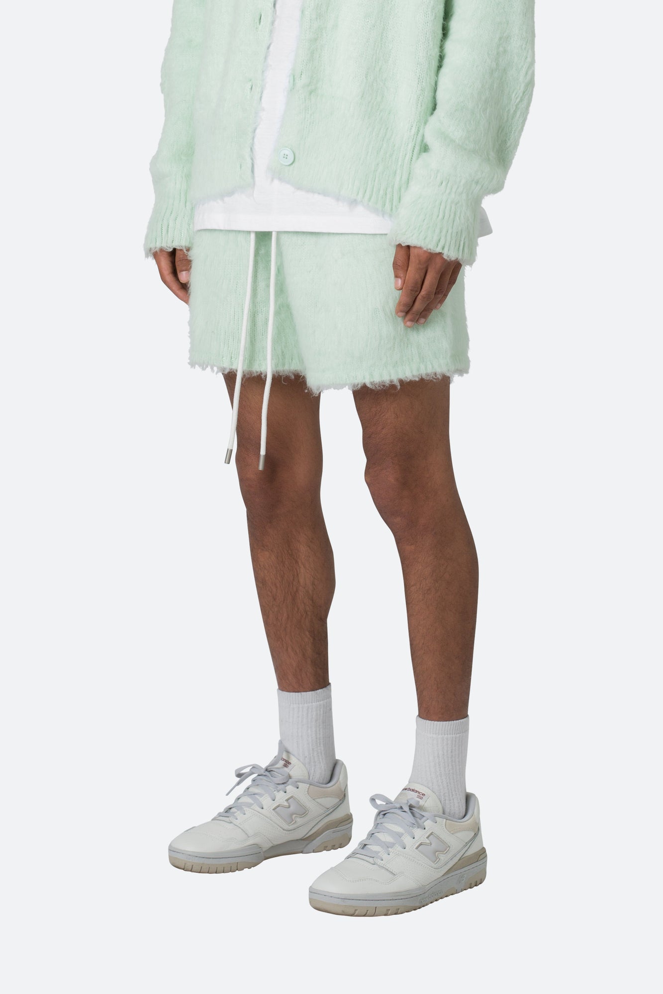 Fuzzy Sweatshorts | Mint