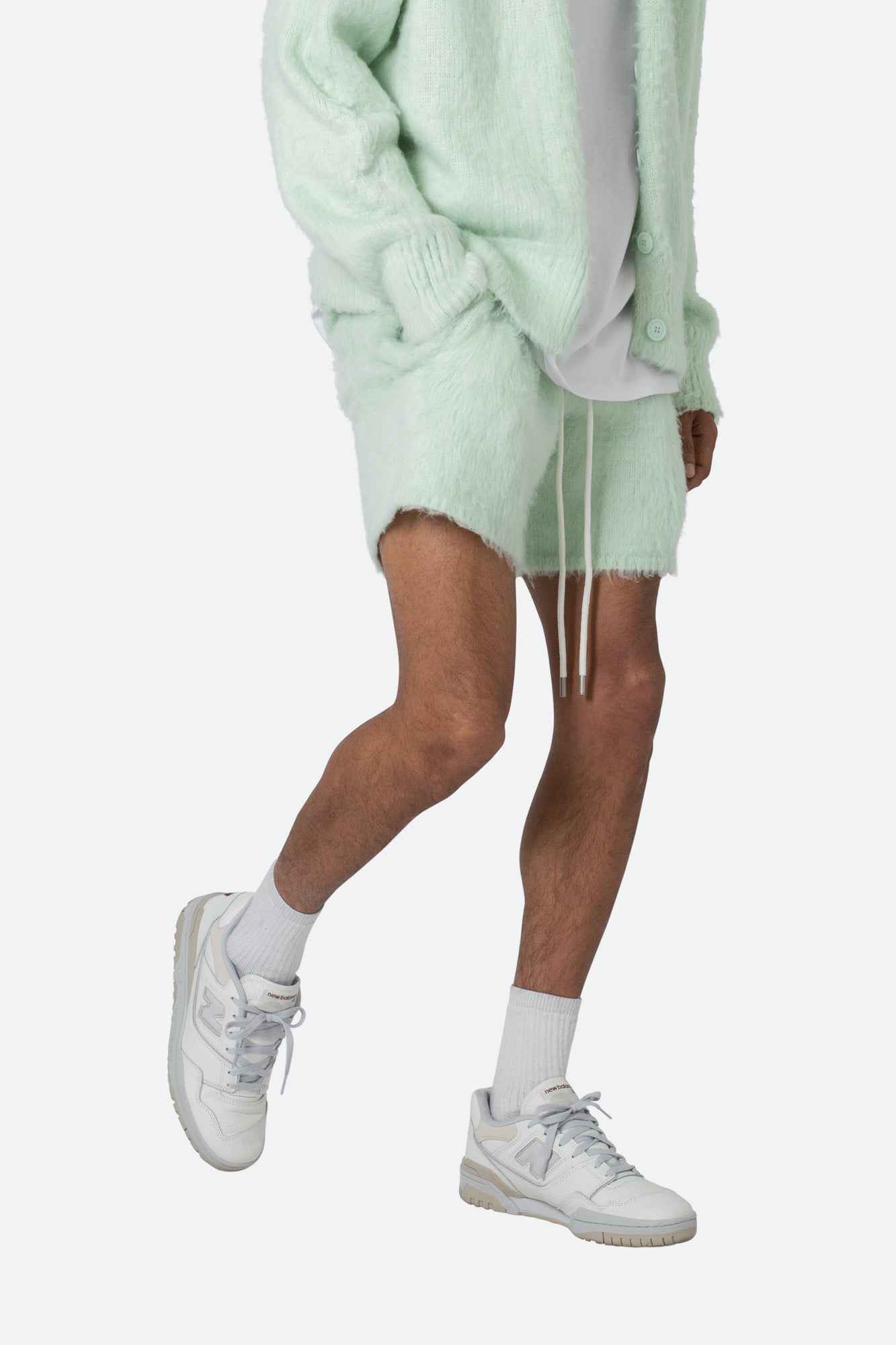 Fuzzy Sweatshorts | Mint