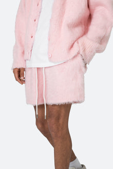 Fuzzy Sweatshorts | Pink