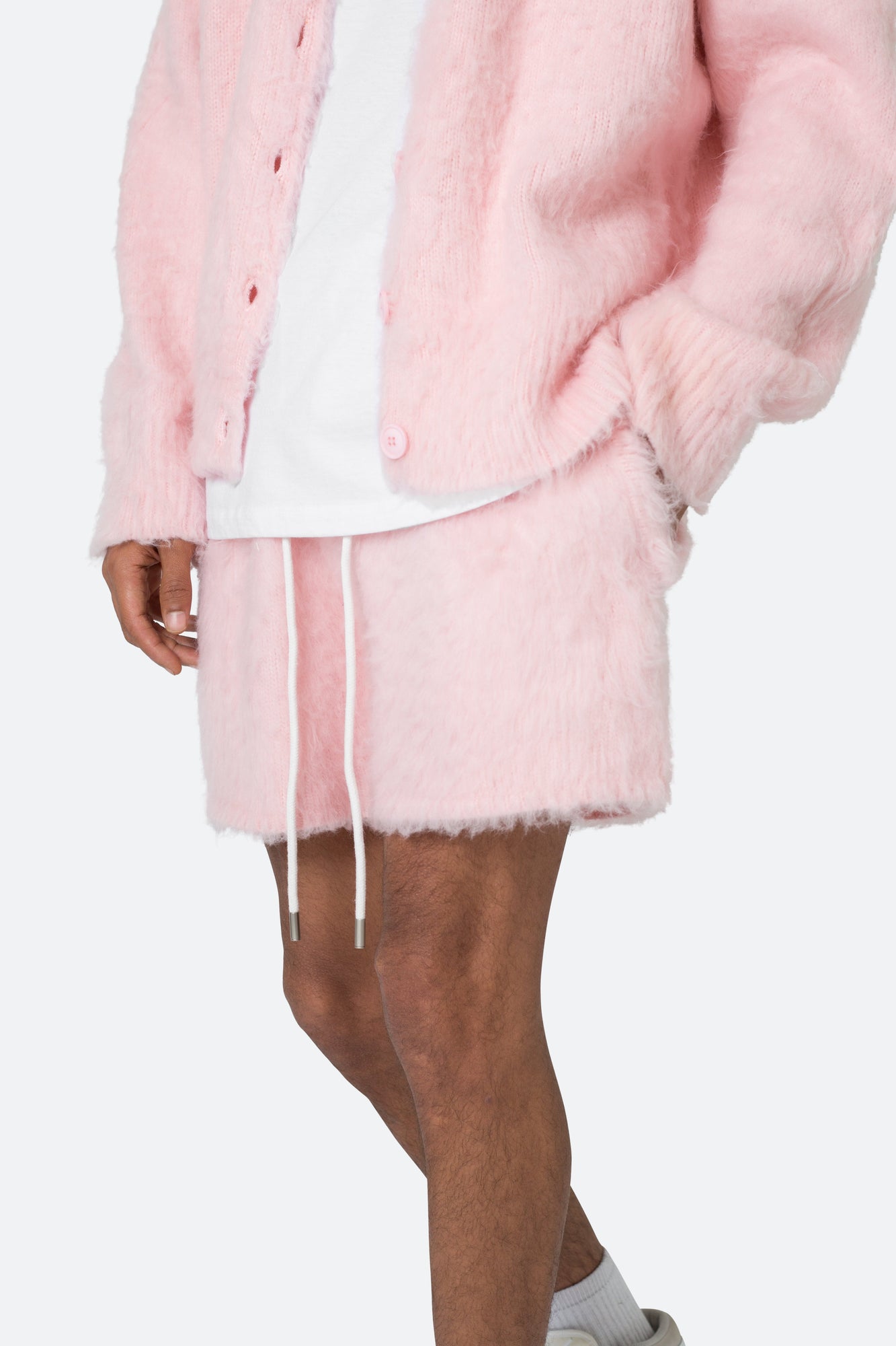 Fuzzy Sweatshorts | Pink