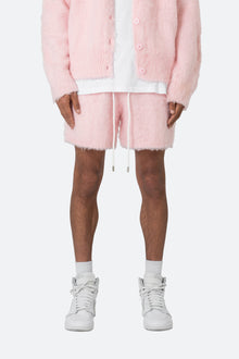 Fuzzy Sweatshorts | Pink