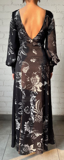 Dea Long Dress | Black/White